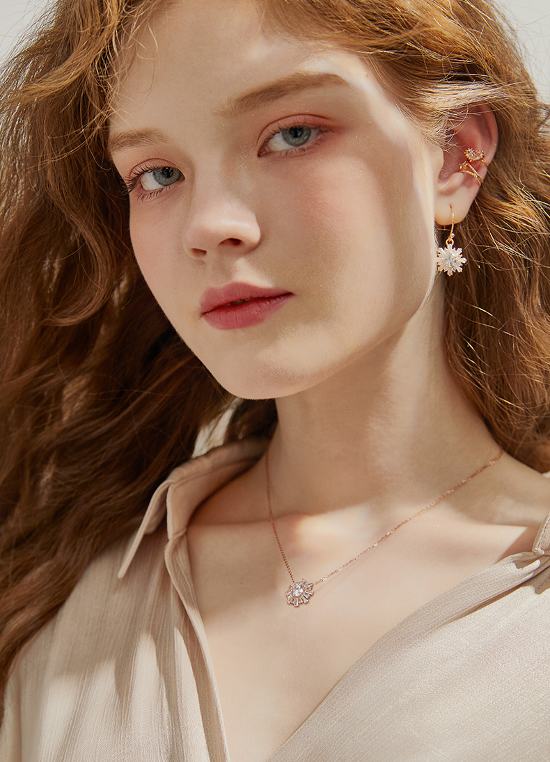 Being Your Sunshine Collier en argent sterling plaqué or rose 14 carats
