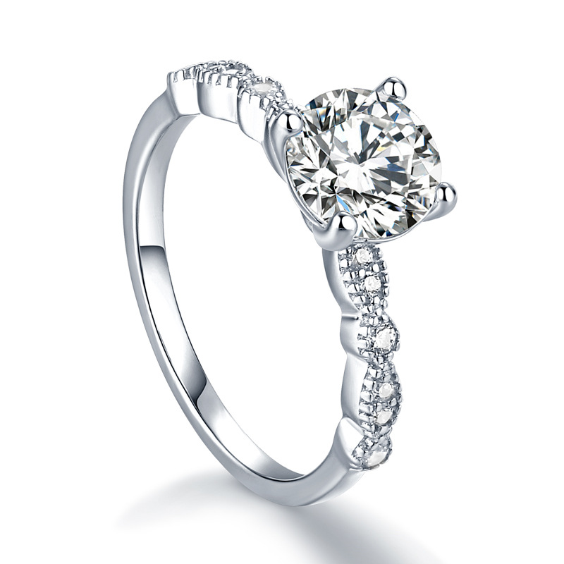 Wedding Round Cut Sterling Silver Ring For Women-TL-Juri Elle