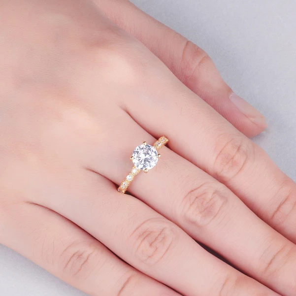 Wedding Round Cut Sterling Silver Ring For Women