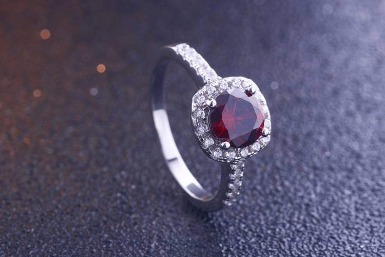 Halo Opal Round Cut Sterling Silver Ring-TL-Juri Elle