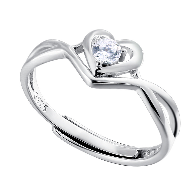 Heart Love Round Cut Sterling Silver Ring For Women-TL-Juri Elle