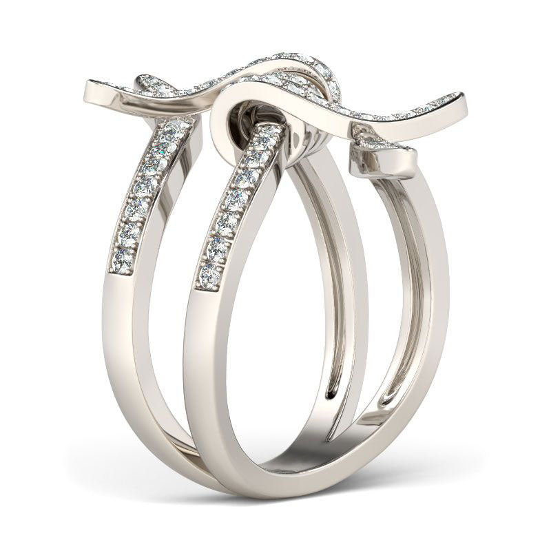 Entangled Sterling Silver Cocktail Ring-JE-Juri Elle