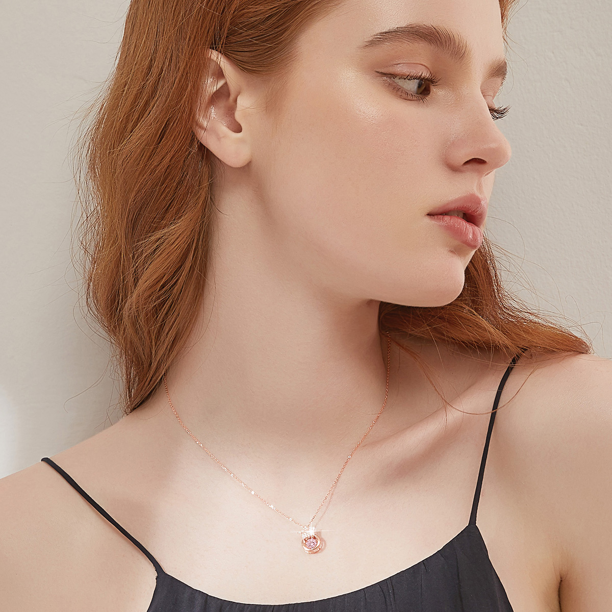 Dance Heart Round Cut Sterling Silver Necklace