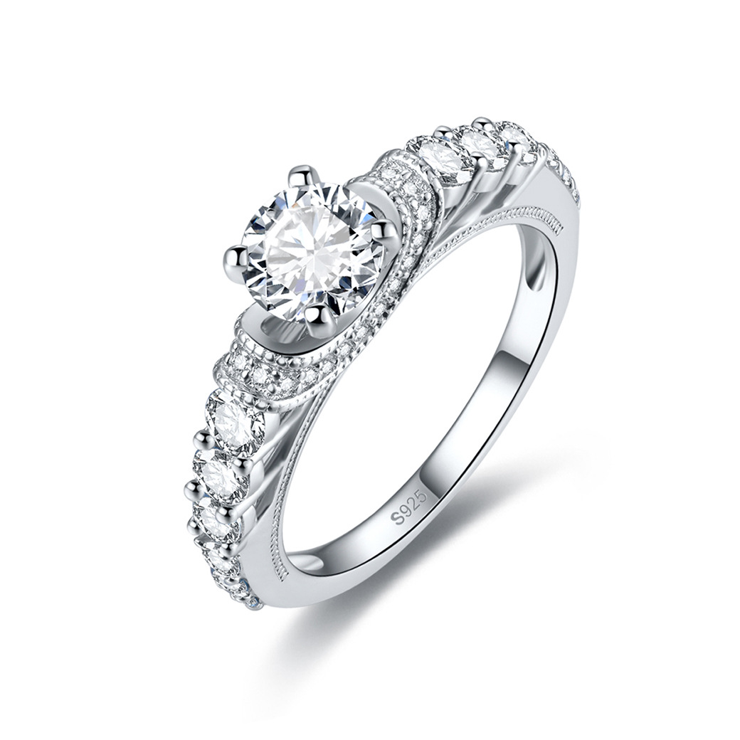 Fairy Round Cut Sterling Silver Ring-ZX-Juri Elle