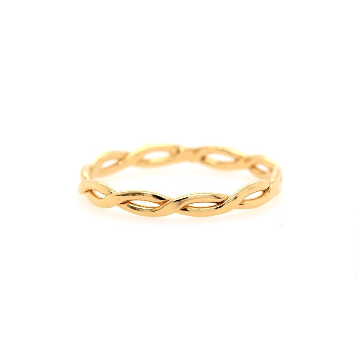 Braided Skinny Ring Gold-J&CO-Juri Elle