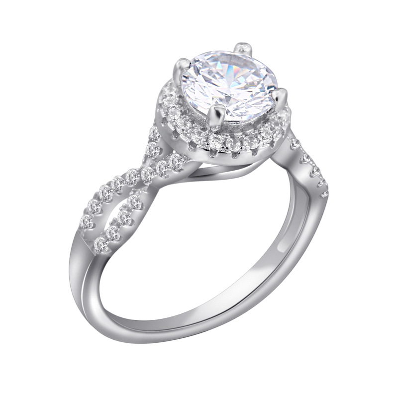 Promise Round Cut Sterling Silver Ring For Women-TL-Juri Elle