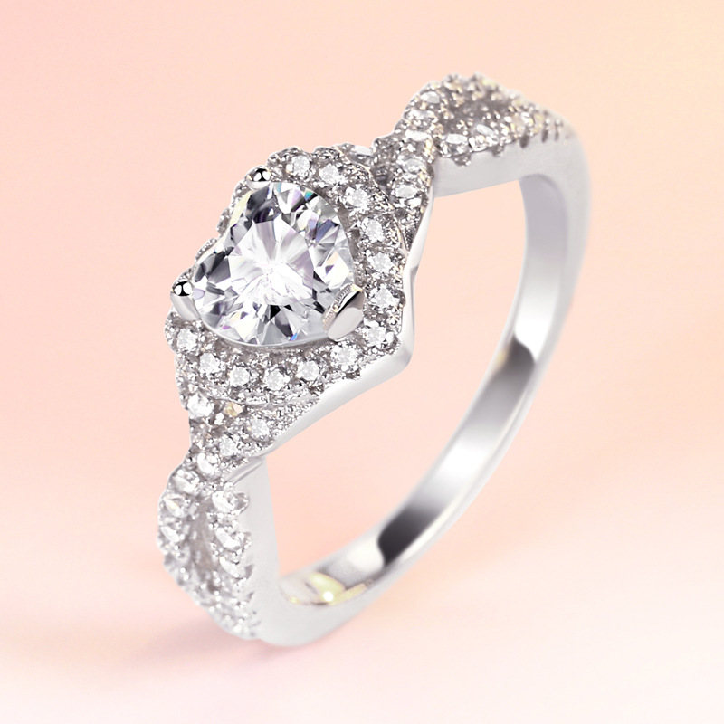 Promise Heart Cut Sterling Silver Ring For Women-TL-Juri Elle