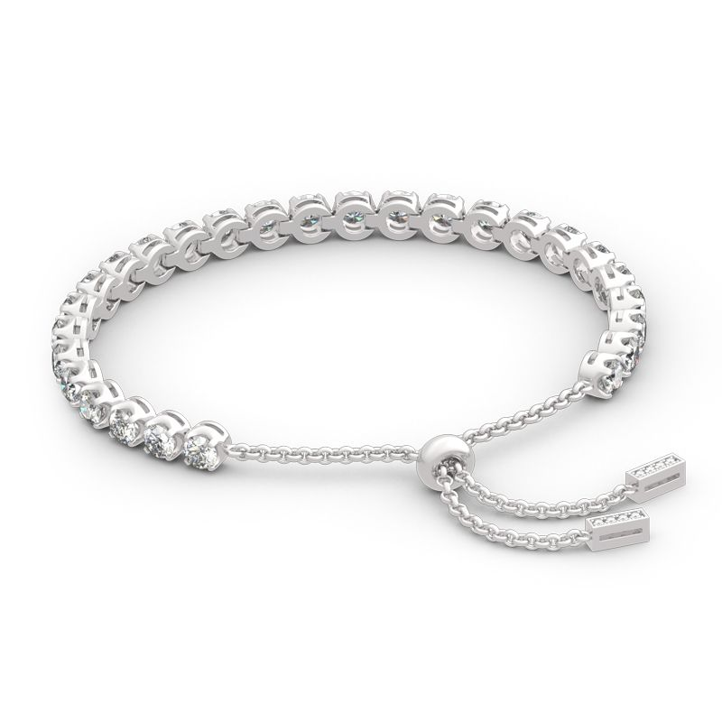 Classic Round Cut Sterling Silver Bolo Tennis Bracelet-JE-Juri Elle