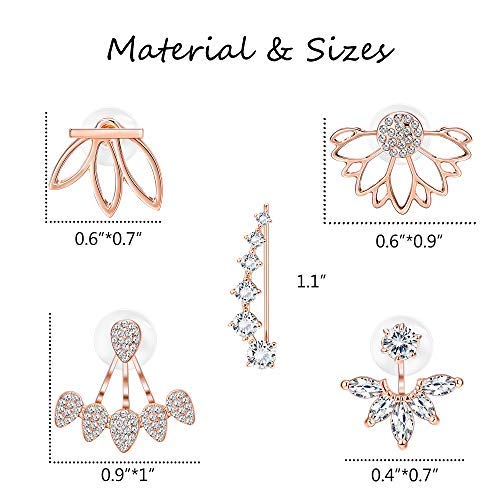 Hollow Lotus Flower Ear Jackets For Women Girls Ear Stud Simple Chic Earrings