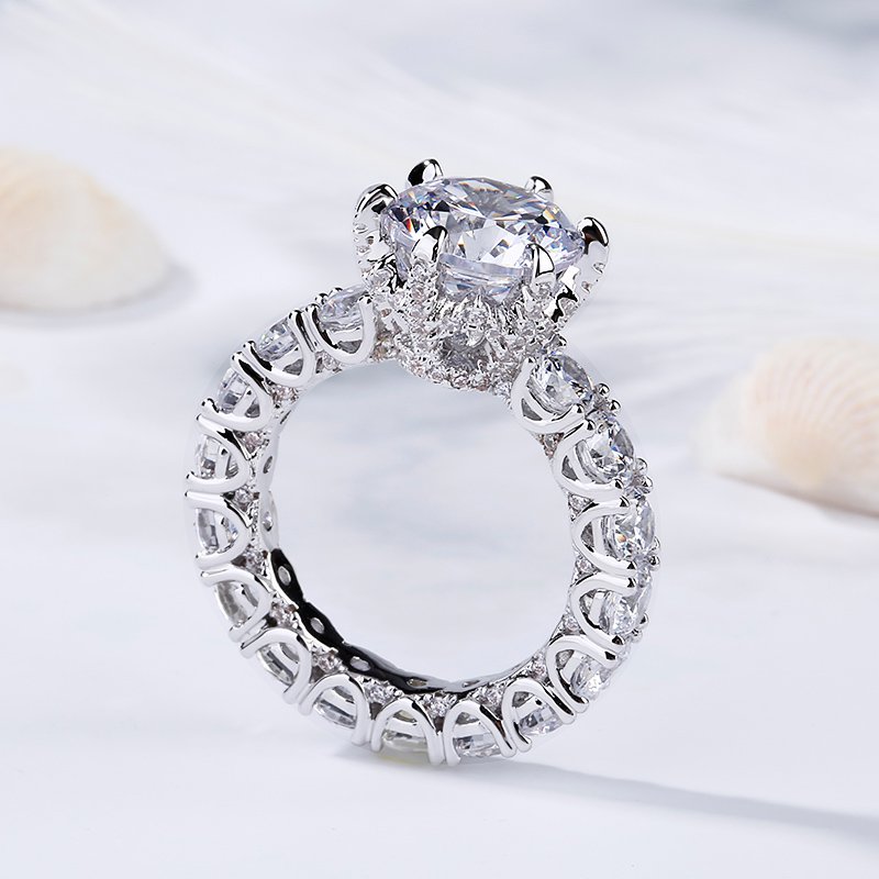 Round Cut Eternity Sterling Silver Ring-JE-Juri Elle