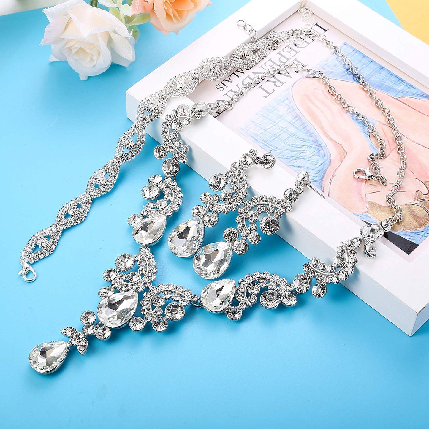Rhinestone Wedding Bridal Jewelry Set