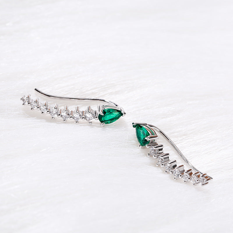 Royal Emerald Green Climber Earrings-JE-Juri Elle