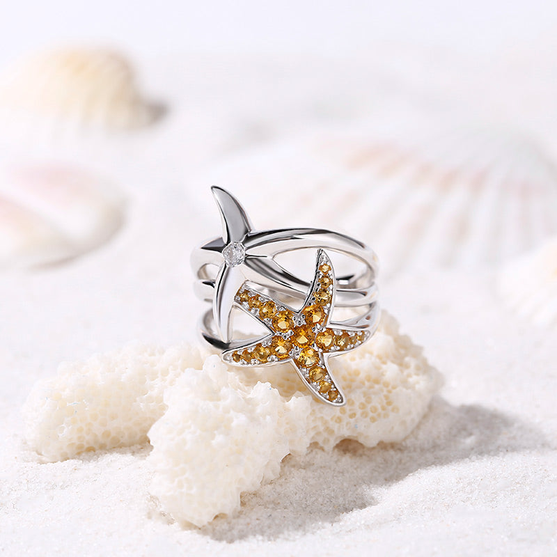 Starfish Sterling Silver Ring-JE-Juri Elle