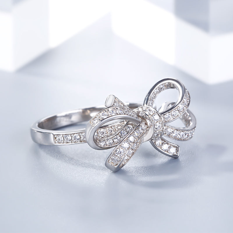 Bowknot Sterling Silver Cocktail Ring-JE-Juri Elle