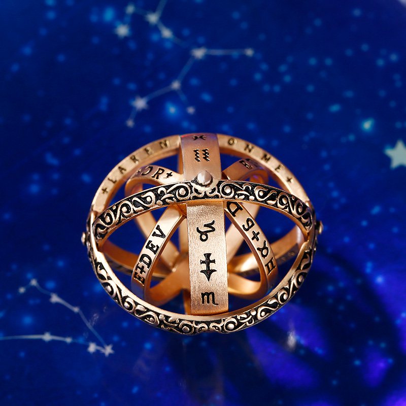 Astronomical Sphere Sterling Silver Ring (With A Free Chain)-JE-Juri Elle