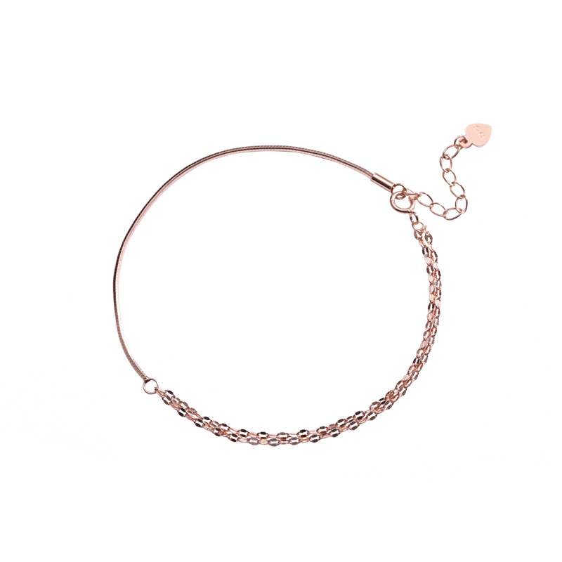 Classic Elegant Sterling Silver Plated Rose Gold Bracelet