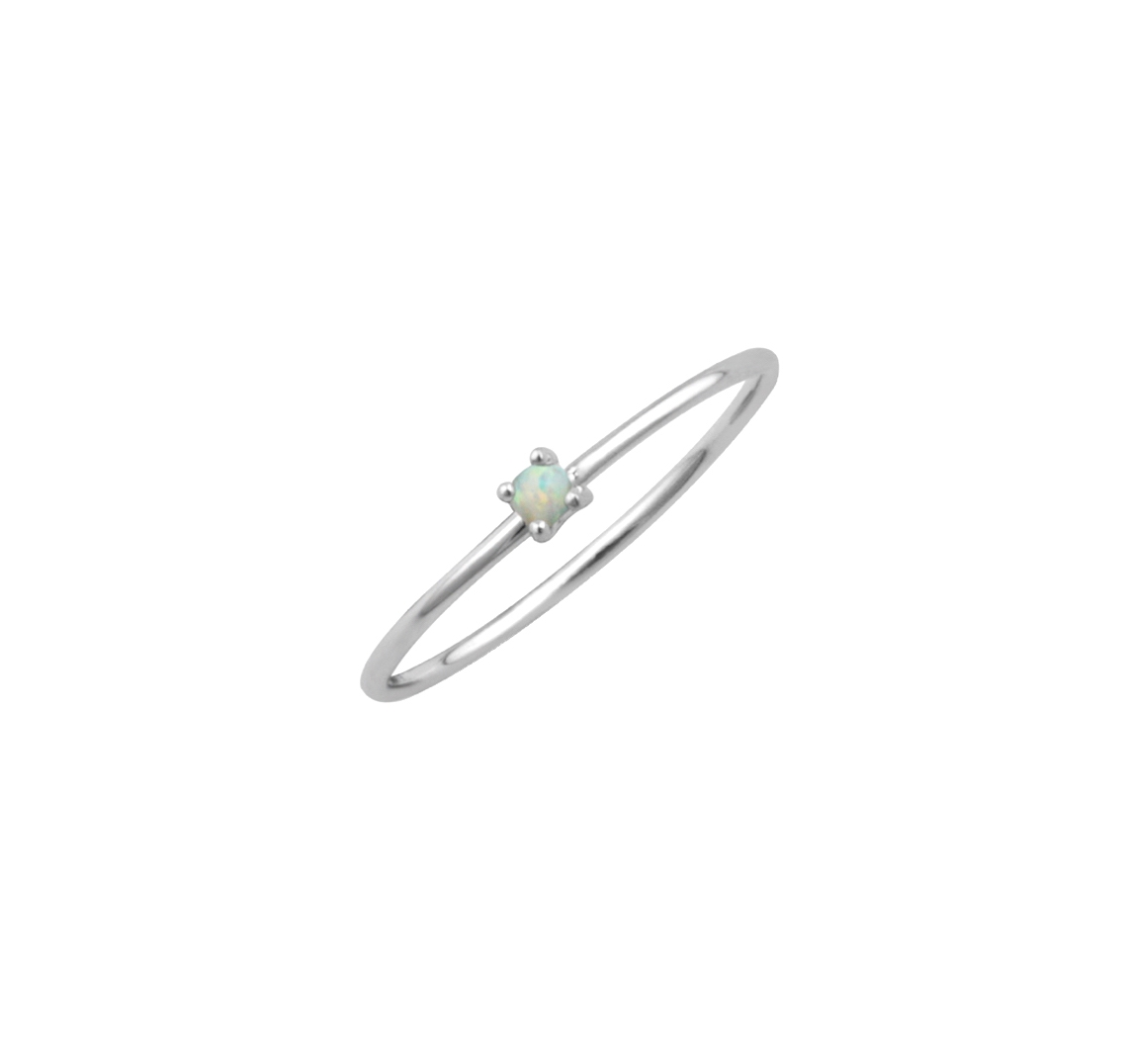 Minimal Opal Ring Silver-J&CO-Juri Elle
