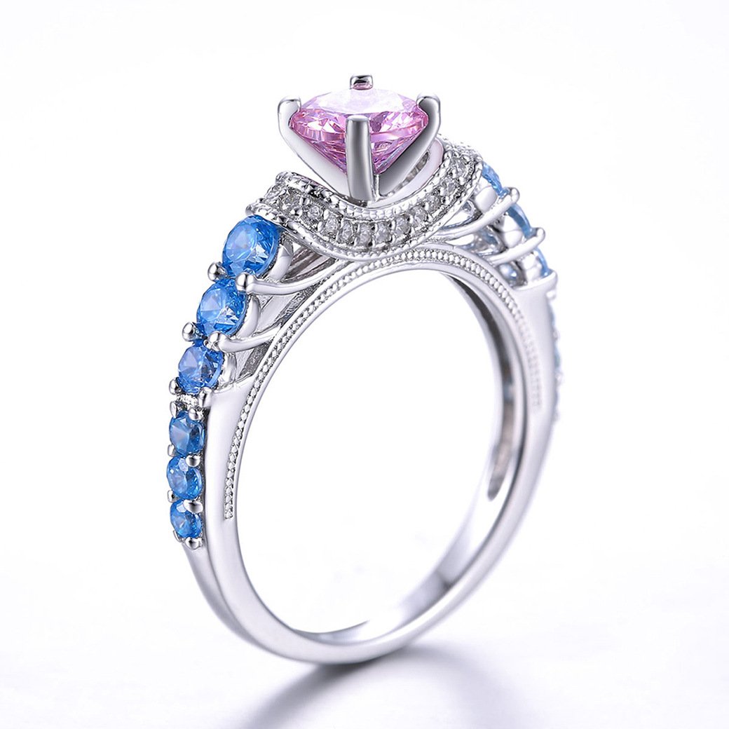 Fairy Round Cut Sterling Silver Ring-ZX-Juri Elle