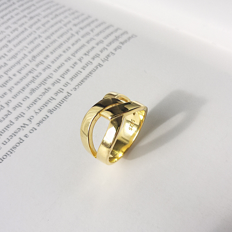 Golden Infinity Sterling Silver Plated Gold Ring