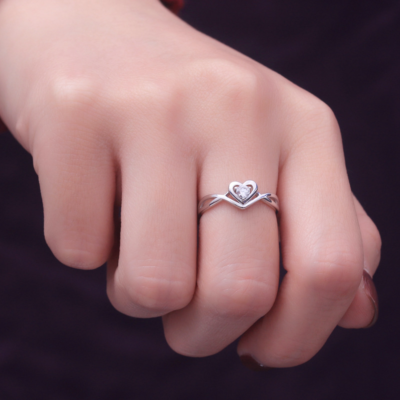 Heart Love Round Cut Sterling Silver Ring For Women-TL-Juri Elle