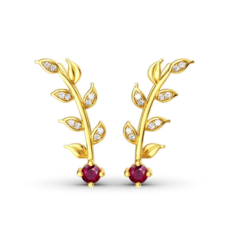 Golden Leaves Earring Climber-JE-Juri Elle