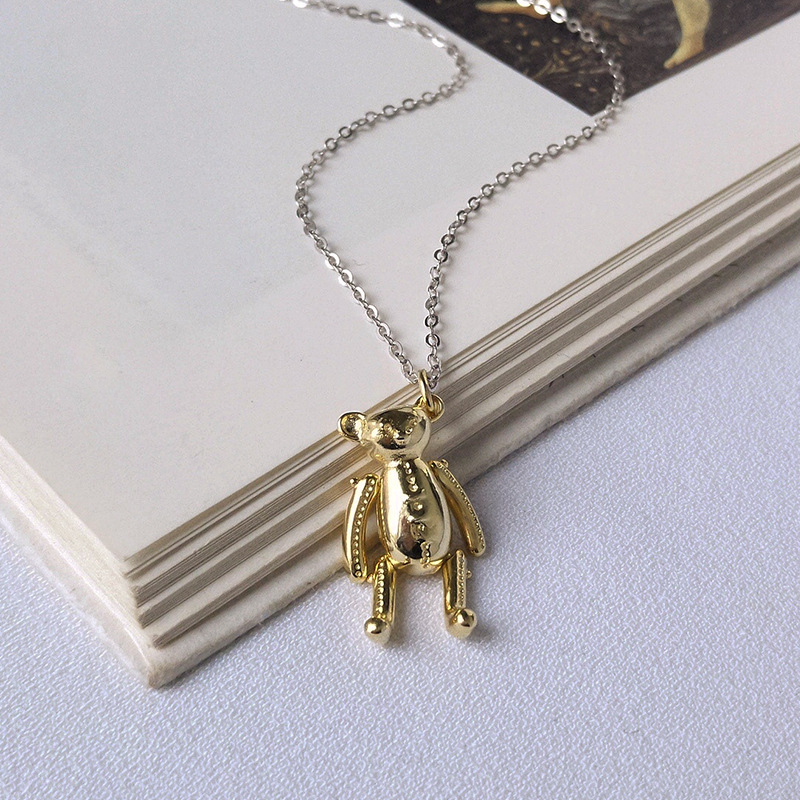 Dancing Bear Sterling Silver Necklace