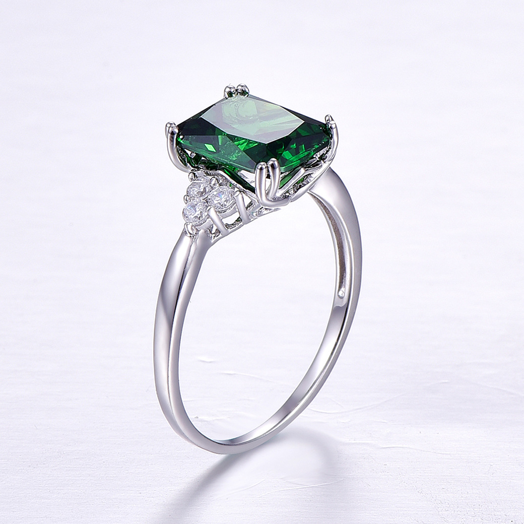 Classic Cushion Cut Sterling Silver Ring-ZX-Juri Elle