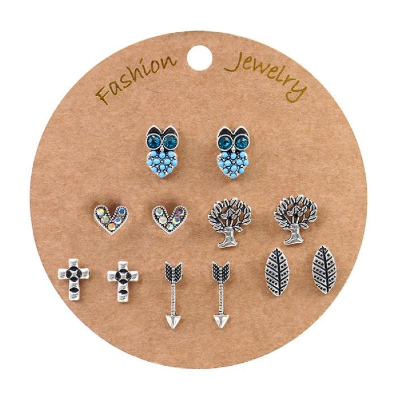 Bohemian Gold Tassel Earrings Set 6 Pairs