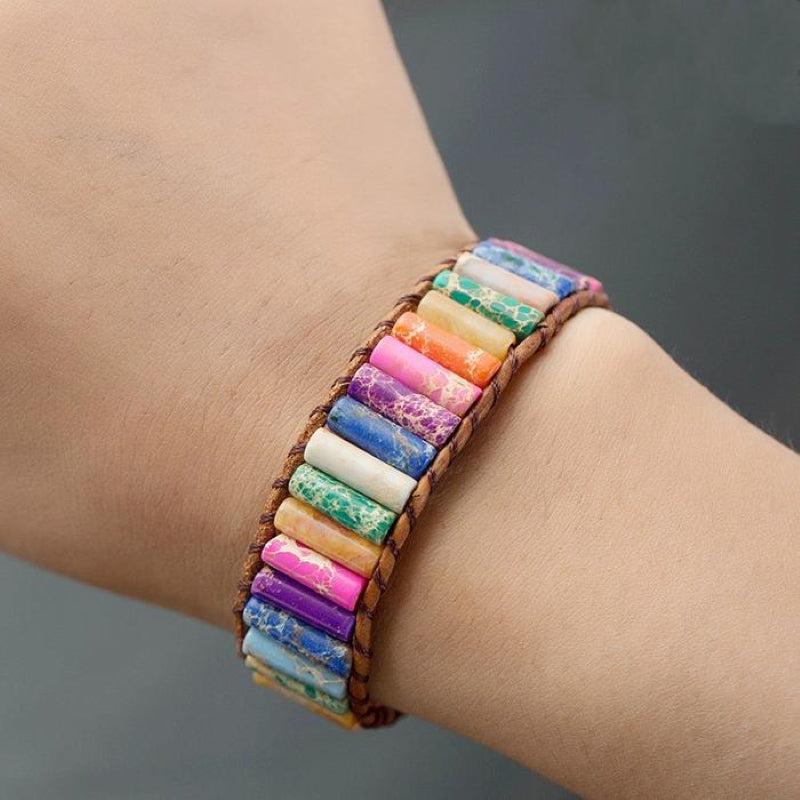 Bohemian Hand-woven Colorful Stone Bracelet