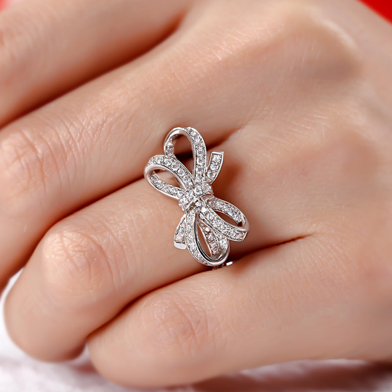 Bowknot Sterling Silver Cocktail Ring-JE-Juri Elle
