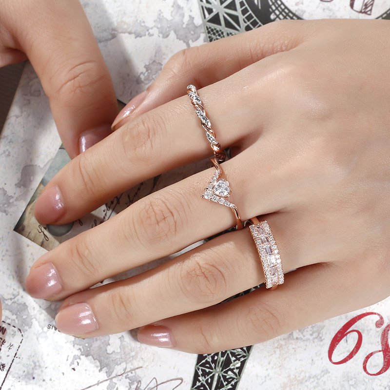 Heart V Shape Sterling Silver Ring-JE-Juri Elle