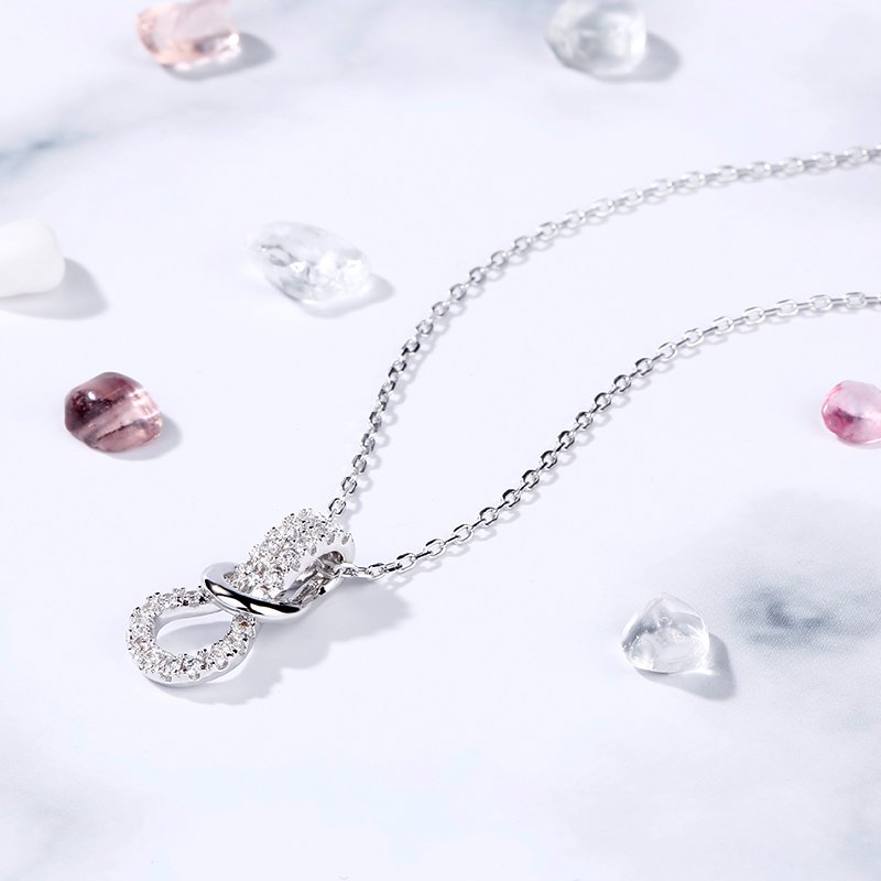 Infinity Love Sterling Silver Necklace-JE-Juri Elle
