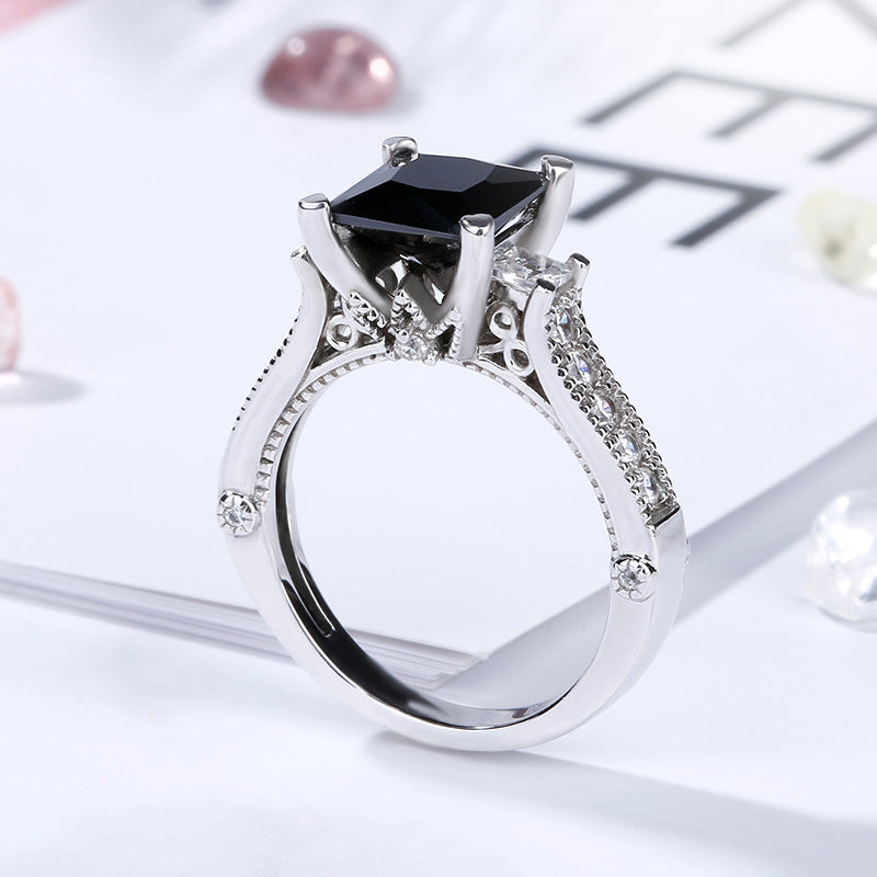 Princess Cut Sterling Silver Ring-JE-Juri Elle