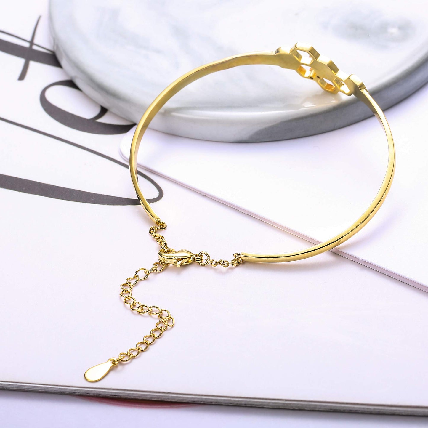 Bee Bracelet Open Bangles Adjustable Chain