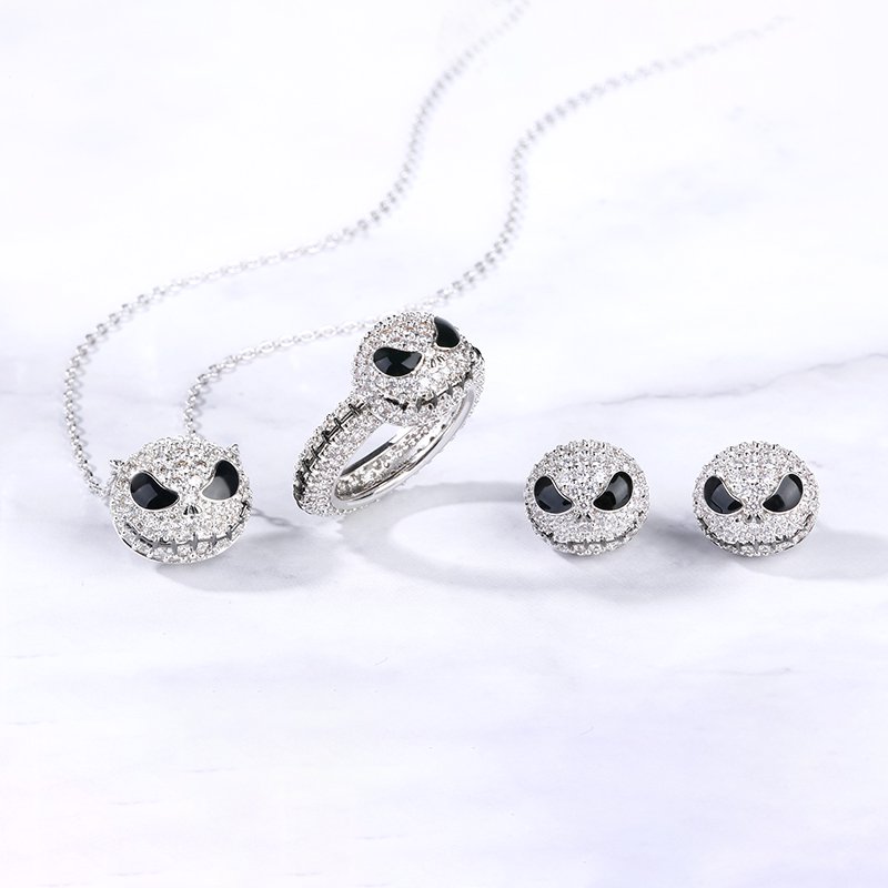 "Pumpkin King" "Jack Skull"Sterling Silver Skull Necklace-JE-Juri Elle