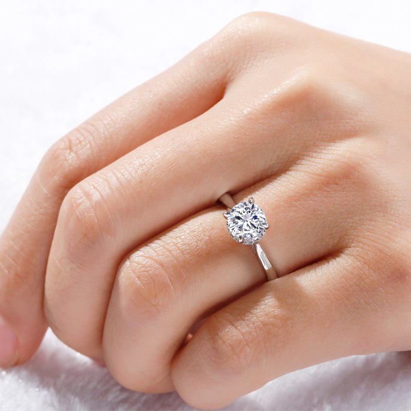 Solitaire Round Cut Sterling Silver Ring-JE-Juri Elle