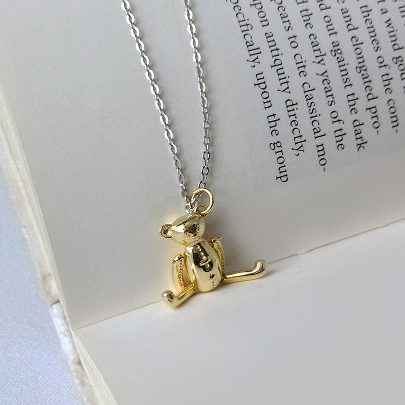 Dancing Bear Sterling Silver Necklace