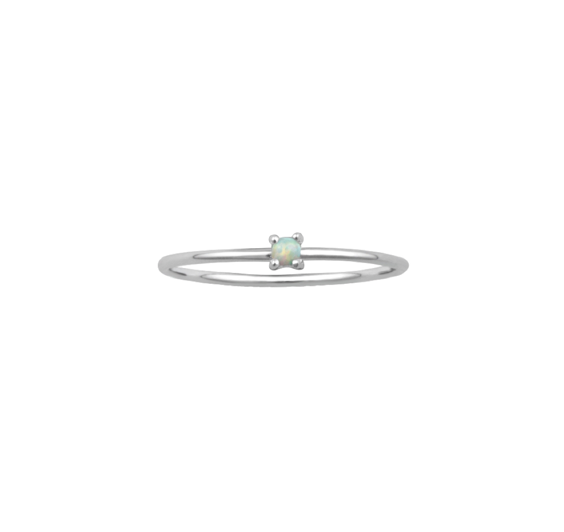 Minimal Opal Ring Silver-J&CO-Juri Elle