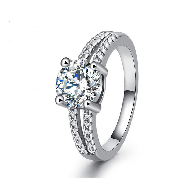 Classic Round Cut Sterling Silver Ring-TL-Juri Elle
