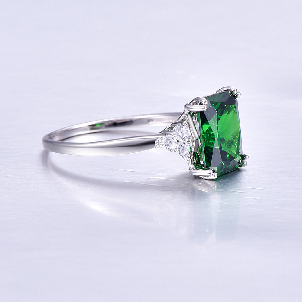 Classic Cushion Cut Sterling Silver Ring-ZX-Juri Elle