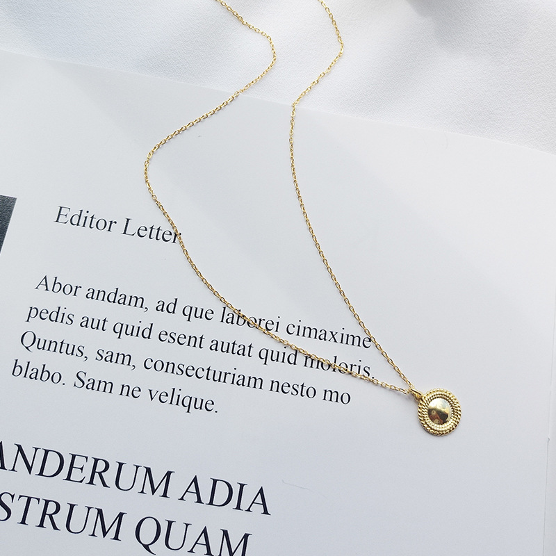 Glossy Round Sterling Silver Plated Gold Necklace