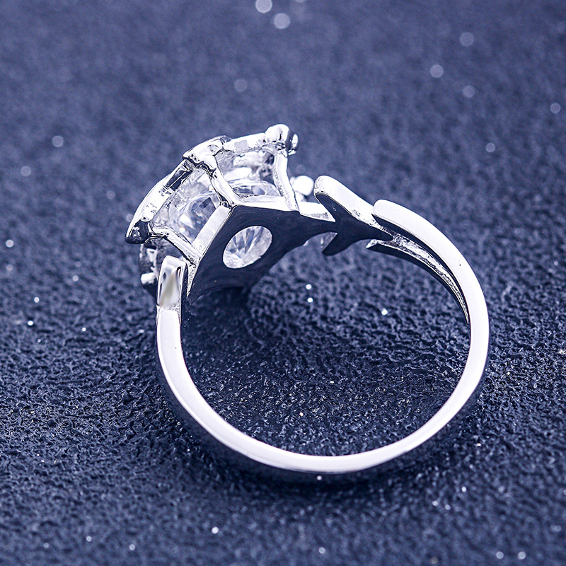 Flower Round Cut Sterling Silver Ring-TL-Juri Elle