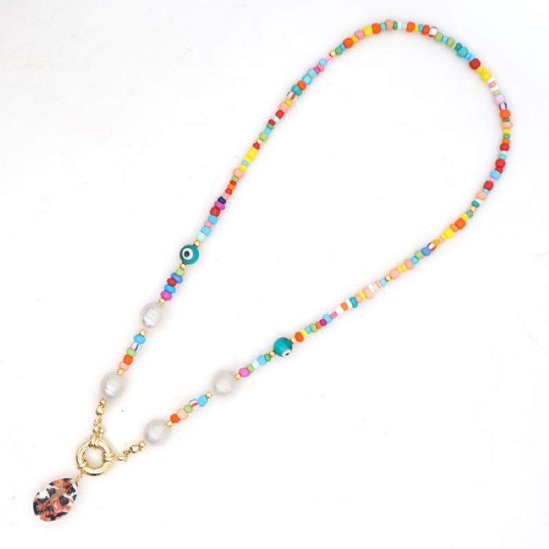 Bohemian Natural Pearl Shell Color Necklace