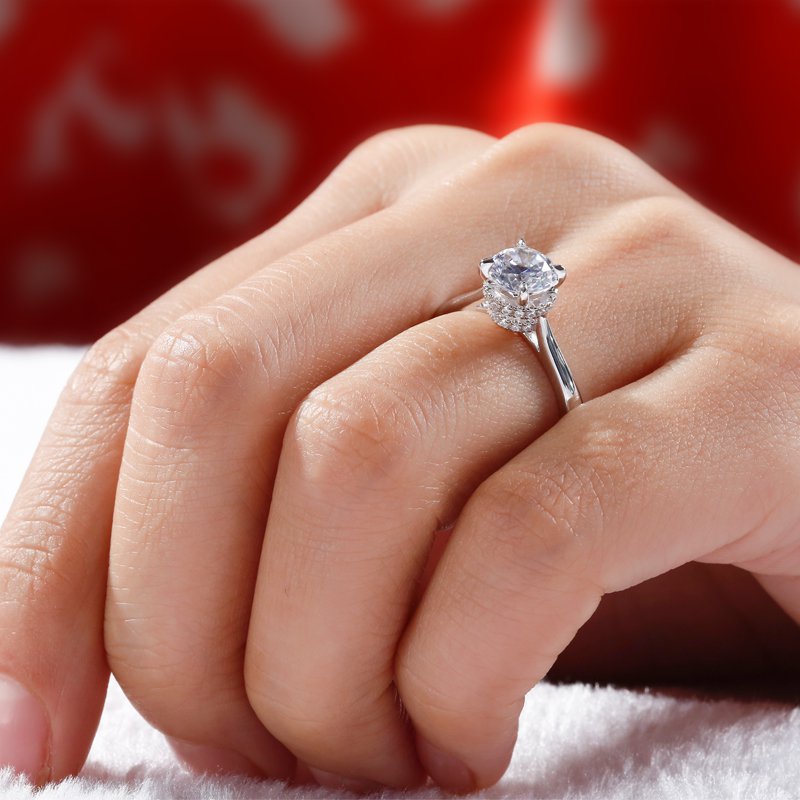 Solitaire Round Cut Sterling Silver Ring-JE-Juri Elle