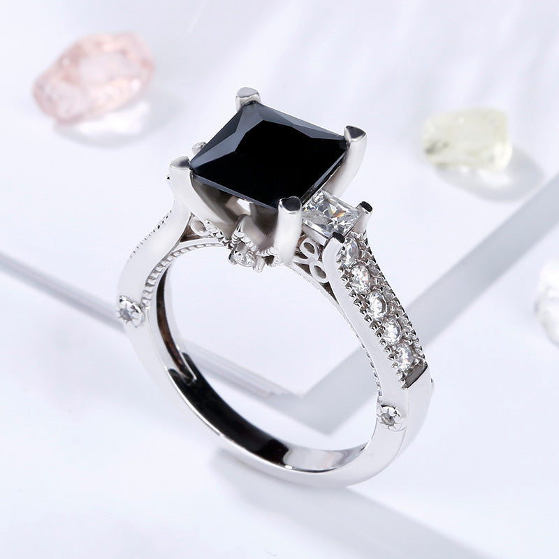 Princess Cut Sterling Silver Ring-JE-Juri Elle