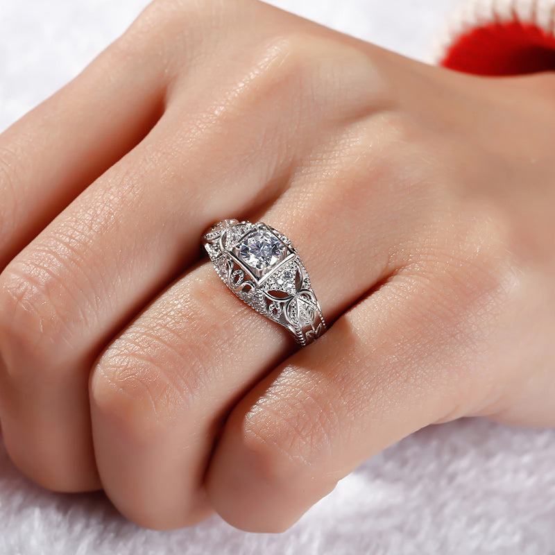 Vintage Round Cut Sterling Silver Ring-JE-Juri Elle
