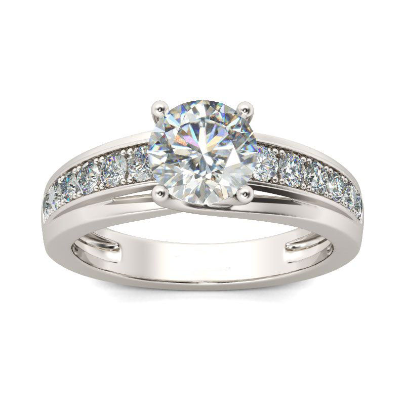 Channel Setting Round Cut Sterling Silver Ring-JE-Juri Elle
