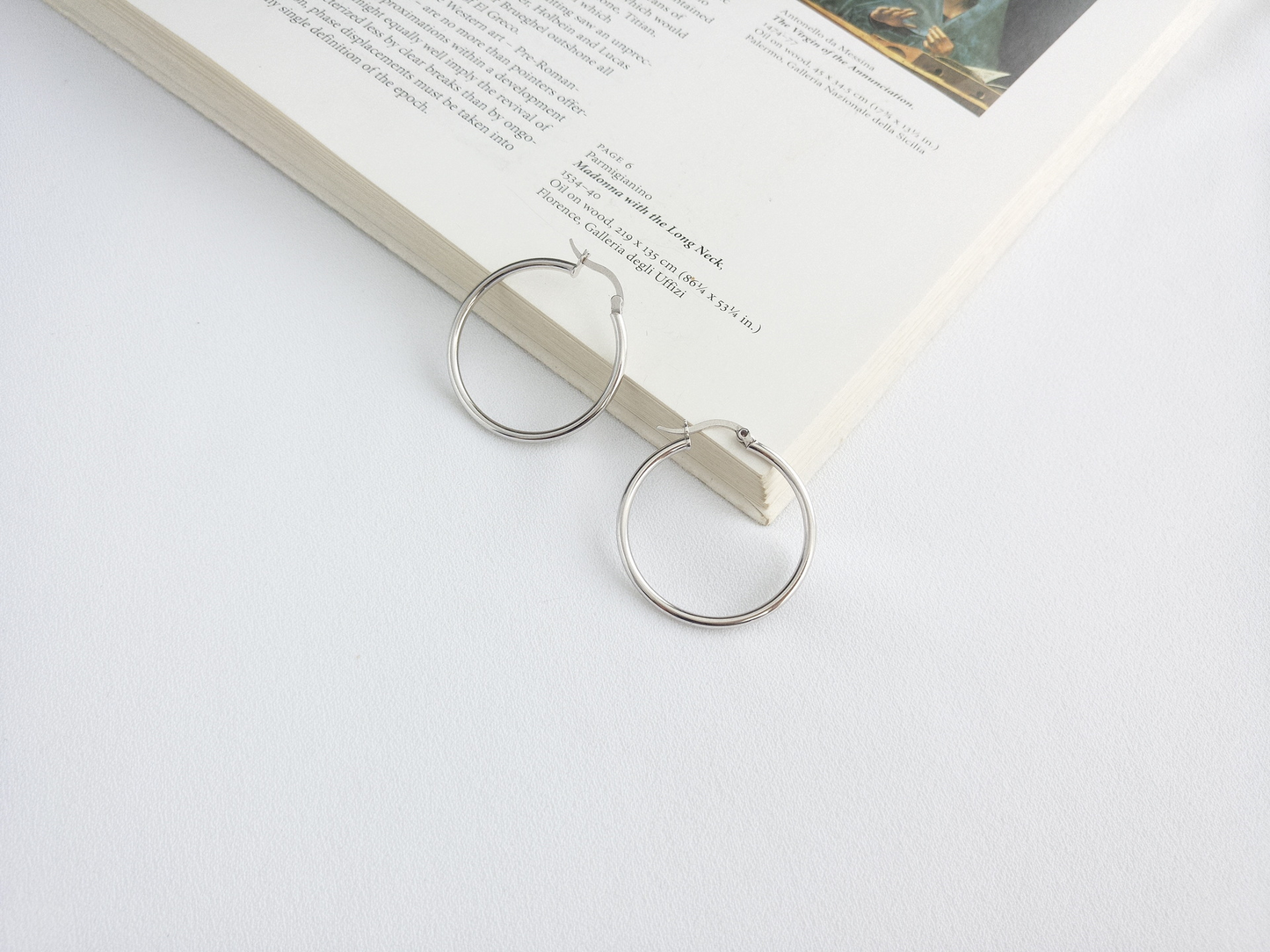 Simple Circle Sterling Silver Plated Gold Earring
