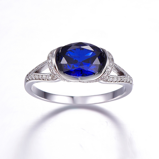 Halo Round Cut Sterling Silver Ring-ZX-Juri Elle