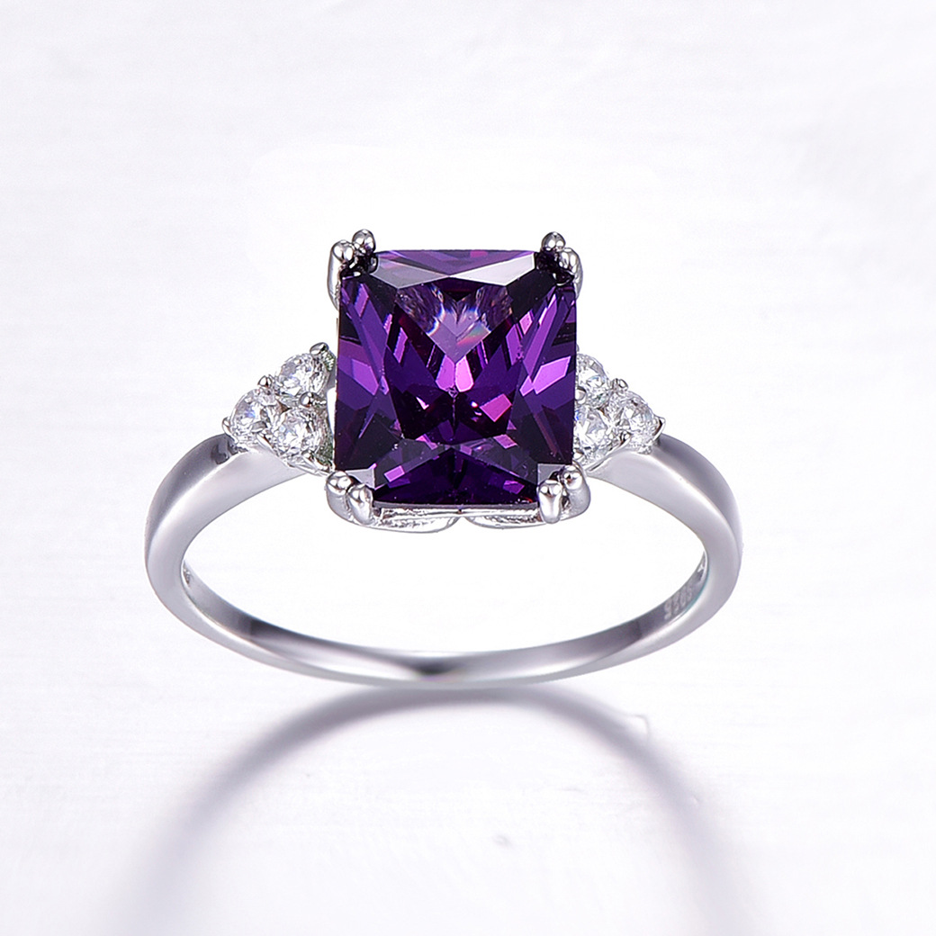Classic Cushion Cut Sterling Silver Ring-ZX-Juri Elle